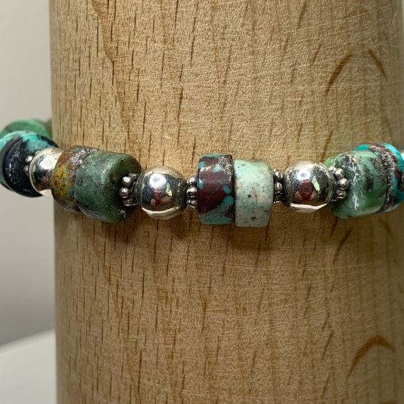 Silpada Vintage RARE Sterling Silver & Turquoise Bead Bracelet/Earring Set - Picture 7 of 16
